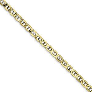 3.2mm 10k Yellow Gold Hollow Anchor Chain Necklace, 20 Inch